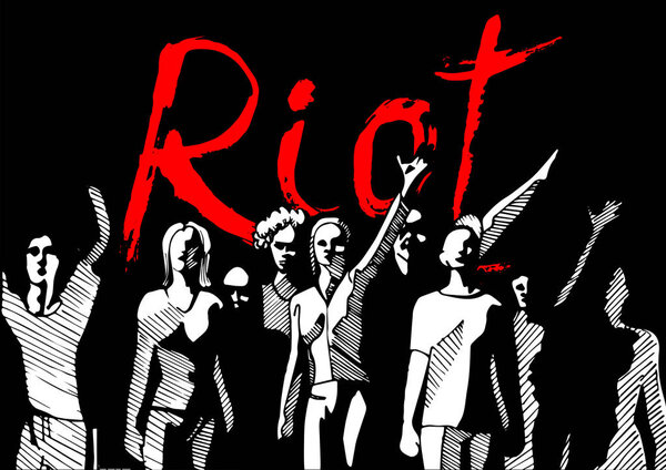 Revolution-riot crowd