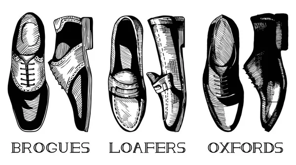 Ensemble de chaussures classiques pour hommes — Image vectorielle