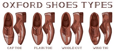 Mens oxford shoes clipart