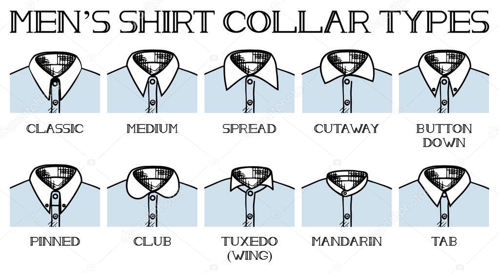 Shirt collars types — Stock Vector © istryistry #143590083