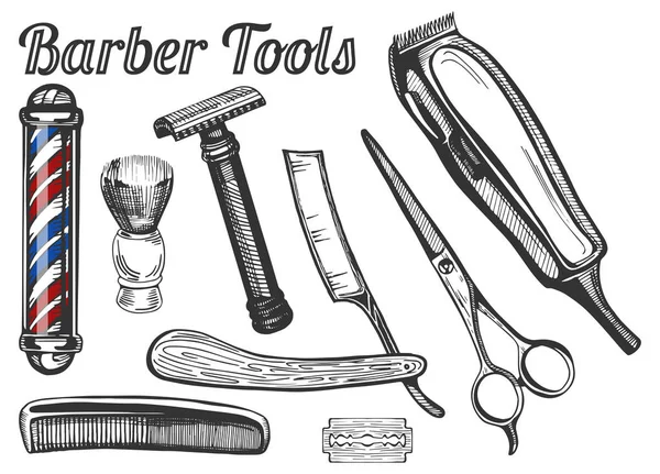 Ensemble d'outils de coiffeur — Image vectorielle