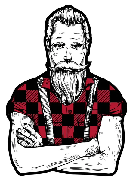 Homme avec barbe — Image vectorielle