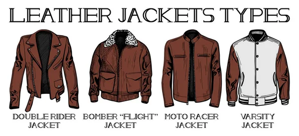 Chaquetas de cuero tipo conjunto — Vector de stock