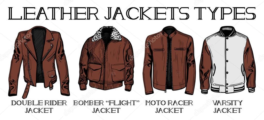 leather jackets types set