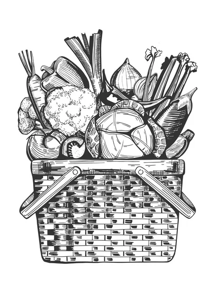 一篮子蔬菜 — 图库矢量图片