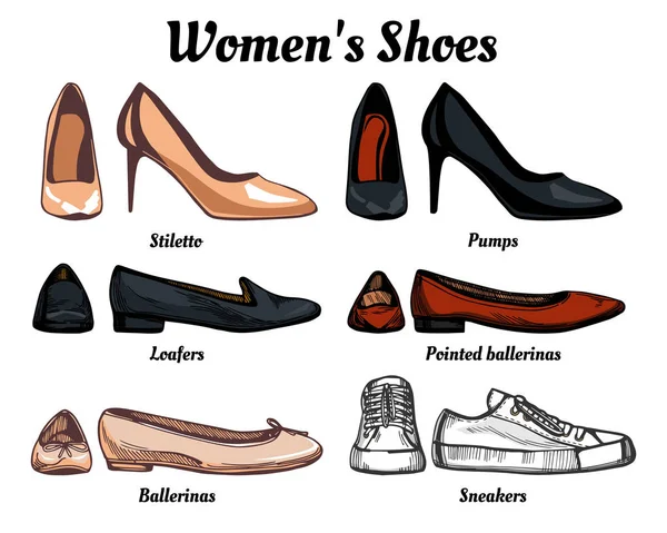 Mulheres sapatos conjunto —  Vetores de Stock
