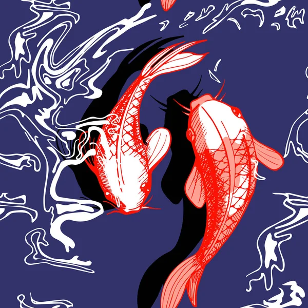 Illustrazione vettoriale del pesce Koi — Vettoriale Stock