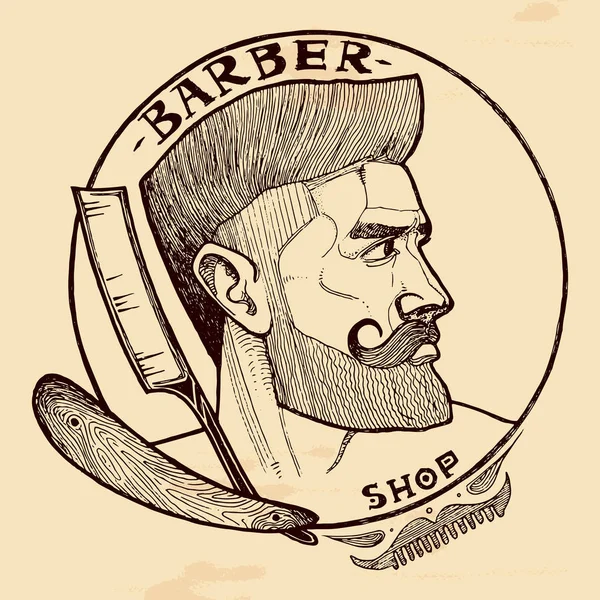 Barbearia emblema —  Vetores de Stock