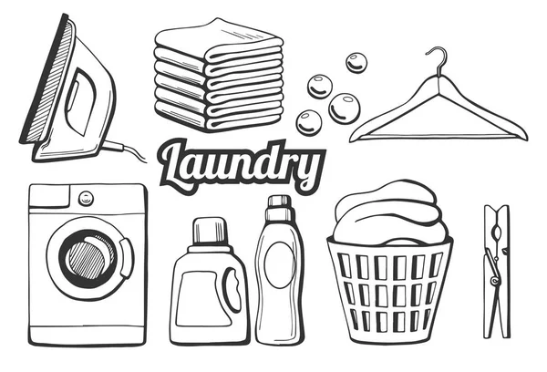 Laundry icons set — Stock Vector