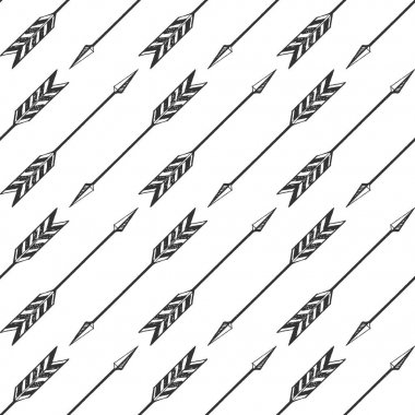 Siyah ve beyaz okları desen vektör çizim el tarzı çizilmiş.