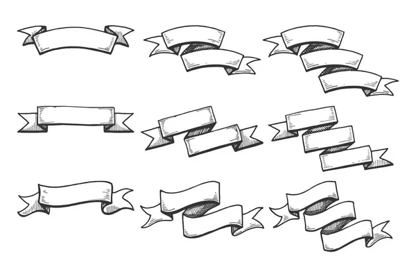Un conjunto de cintas de un estilo diferente — Archivo Imágenes Vectoriales