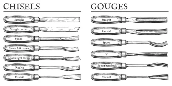 Набір типів зубців і гуаш — стоковий вектор