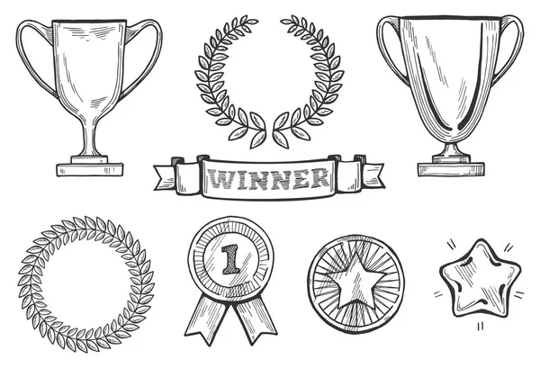 Winnaars icons set — Stockvector