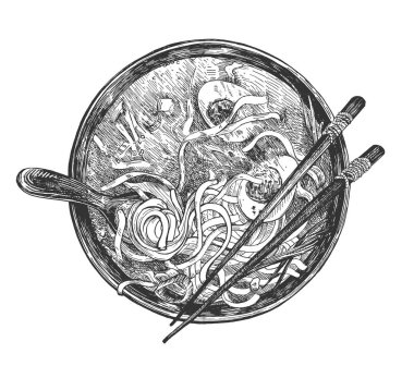 Doğu udon şehriye çorbası.