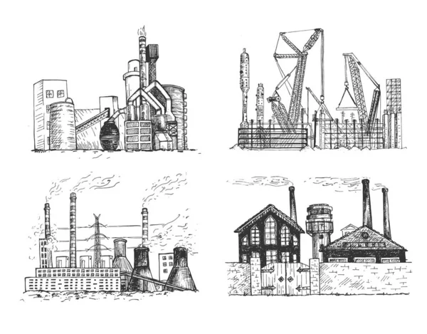 Variedad de instalaciones industriales — Archivo Imágenes Vectoriales