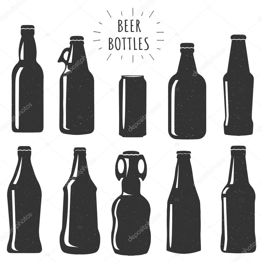 Beer bottles stencils collection