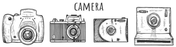 Surtido de dispositivos para tomar fotos — Vector de stock