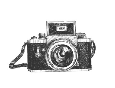 Eski tarz ayna fotoğraf makinesi.