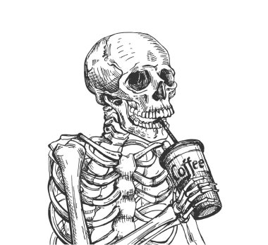 Download Skeleton Drinking Free Vector Eps Cdr Ai Svg Vector Illustration Graphic Art