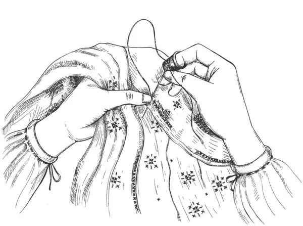 Aserrado femenino de costura cruzada — Archivo Imágenes Vectoriales