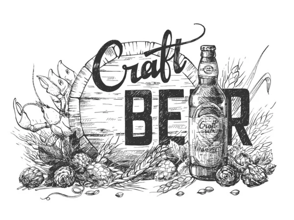 Craft beer creative advertisement — ストックベクタ