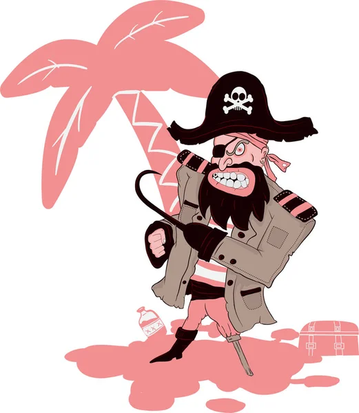 Ilustração do vetor pirata irritado 2 — Vetor de Stock