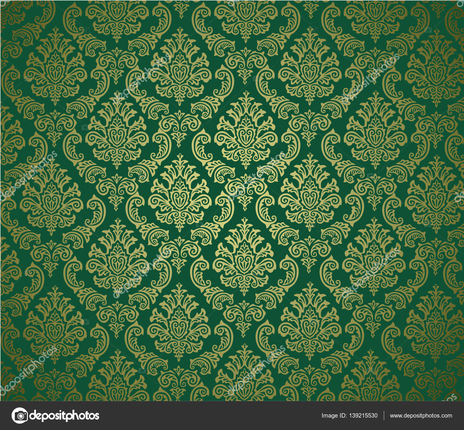Damask background green — Stock Vector © Flinstone12 #139215530