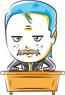 Sevimli küçük çocuk bir öğretmen gibi hareket