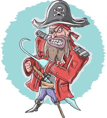 Öfkeli korsan vektör çizim
