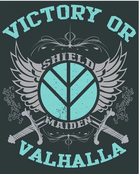 Valhalla tipografi, Tshirt tasarım, vektör sanat