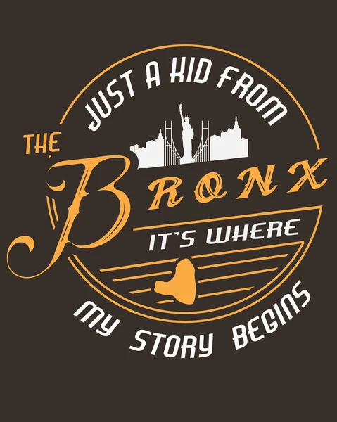 Tipografía del Bronx, diseño de la camiseta — Vector de stock