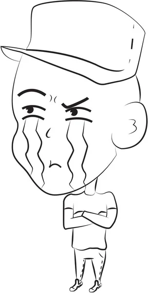 Estudiante llorando emoción — Vector de stock