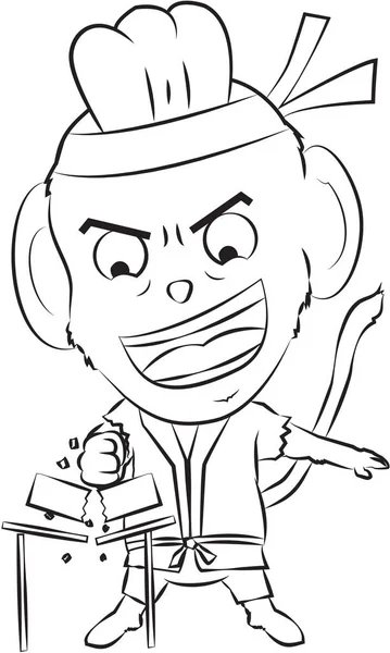 Macaco esmagando um objeto — Vetor de Stock