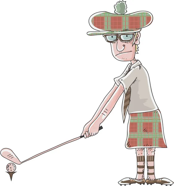 Homem jogando golfe ilustração — Vetor de Stock
