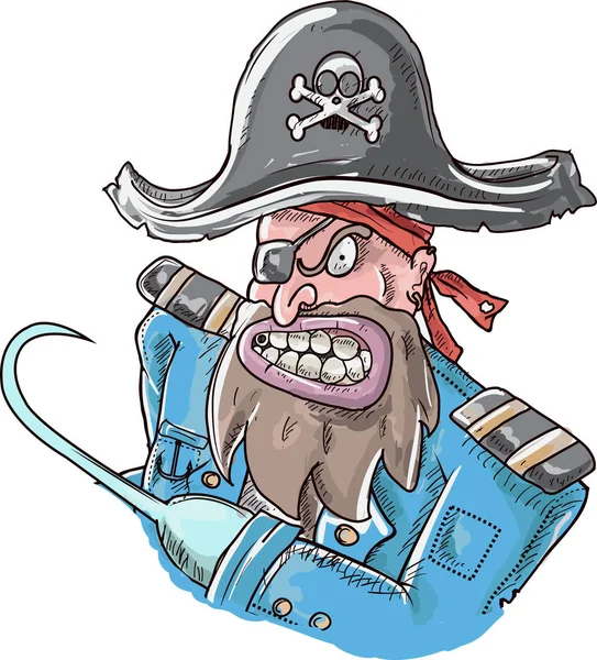 Ilustración de vectores pirata enojado — Archivo Imágenes Vectoriales
