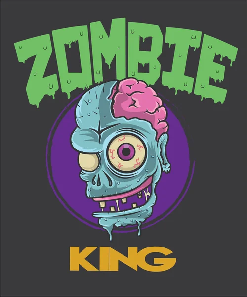 Zombi kafa karikatür T gömlek tasarım