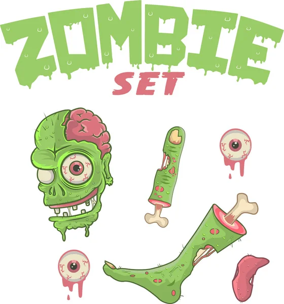 Conjunto de elementos Zombie — Vector de stock