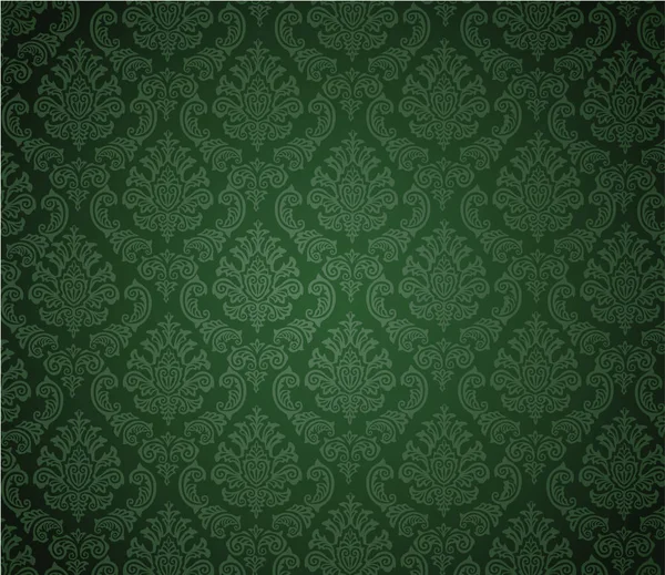 Damasco fondo verde oscuro — Vector de stock