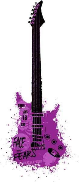 Electric guitar grunge concept — Stock Vector