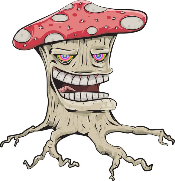 Карикатура на грибных персонажей — стоковый вектор