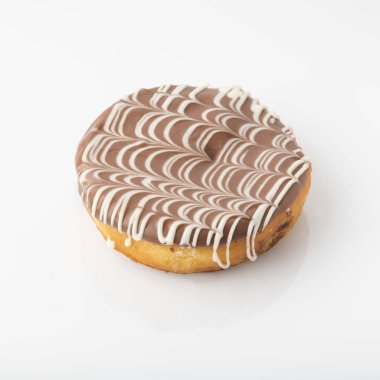 Gıda: çikolatalı çörek izole beyaz arka plan üzerinde kapat