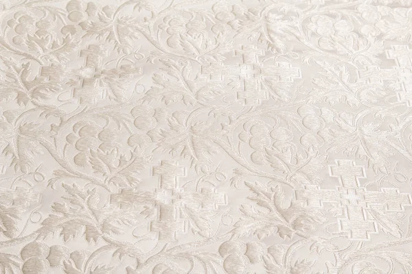 Üzüm demetleriyle beyaz güzel kumaş.