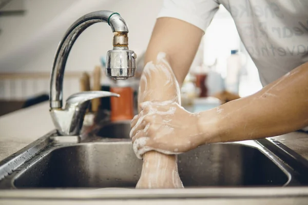 Always Start Clean Hands Prevent Spreading Coronavirus Covid Cropped Shot — Stock Photo, Image