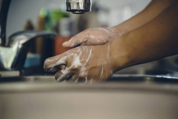 Всегда Начинайте Чистых Рук Предотвратить Распространение Коронавируса Covid Обрезанный Снимок — стоковое фото
