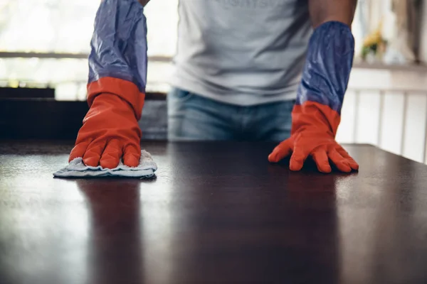 Seguiré Limpiando Hasta Que Esté Impecable Cortado Tiro Hombre Asiático — Foto de Stock