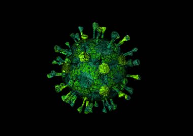 Coronavirus 'un mikroskobik görüntüsü, solunum yoluna saldıran bir patojen. Analiz ve test, deneyler. 2019-nCov, covid-19, SARS-CoV-2 roman Coronavirus kavramı Asya gribi salgınına karşı duyarlı. 