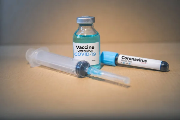 Коронавирусная Вакцина Больнице Вакцина Инъекция Шприца Use Prevention Immunization Treatment — стоковое фото