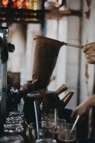 Traditionele Druipkoffie Set Phe Vot Van Vietnamees Chinatown Cholon District — Stockfoto