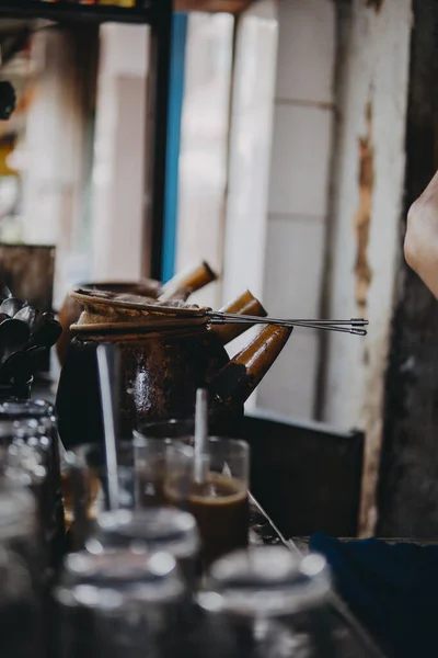 Set Café Tradicional Goteo Phe Vot Vietnamse Chinatown Cholon Distrito — Foto de Stock