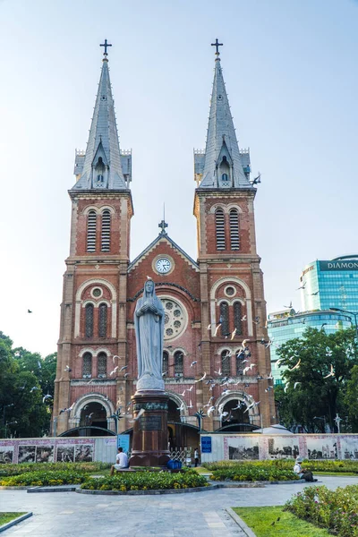 Ciudad Chi Minh Vietnam Marzo 2020 Basílica Catedral Saigón Notre — Foto de Stock